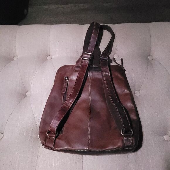 Wild West leather luxury domed backpack Cognac Brown - Picture 2 of 12